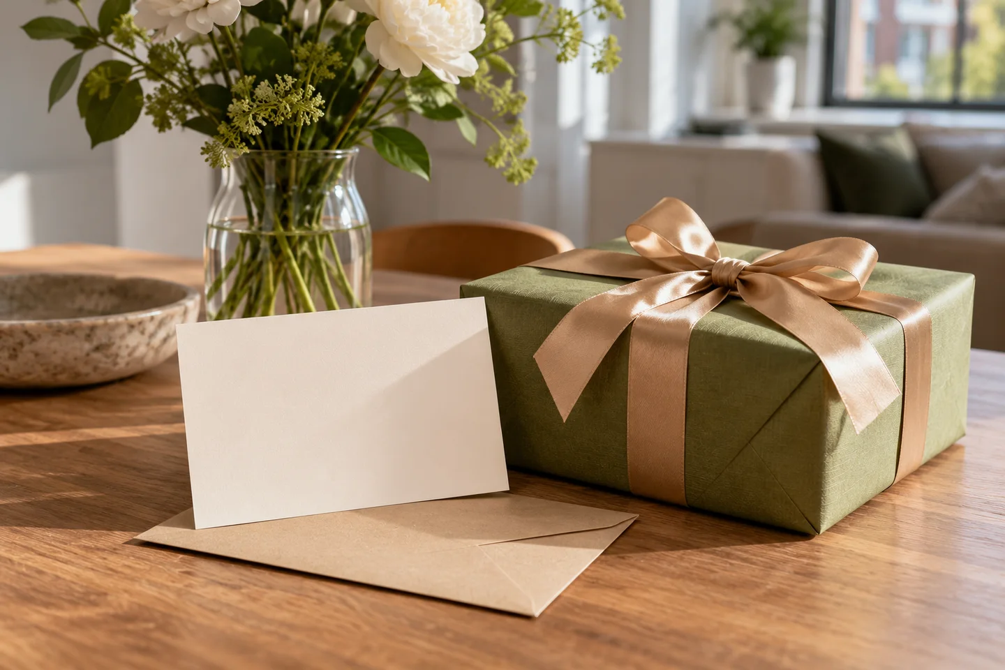 Geschenkdoos met een blanco kaart